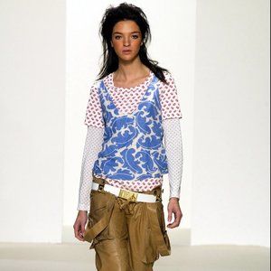 MARNI Iconic Blue Cornflower Tank Top with Back Ties